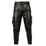 Pantalon cuir biker homme