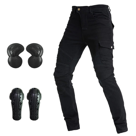 Pantalon moto noir coqués