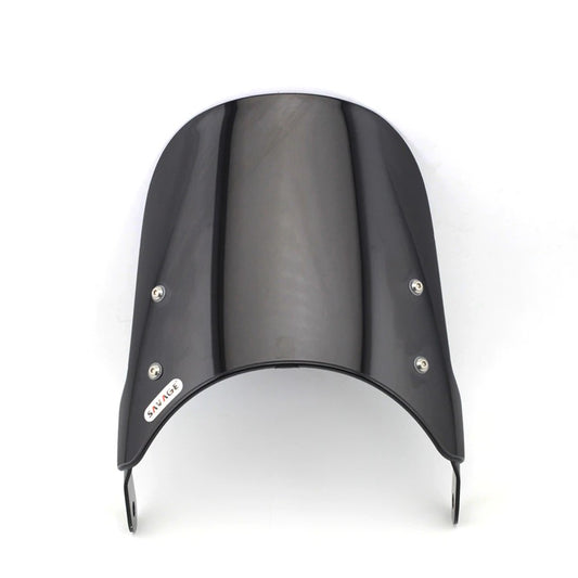 Pare-brise moto fumé noir avec fixation métallique – look élégant et aérodynamisme renforcé