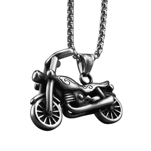Pendentif moto Harley en acier inoxydable, symbole de liberté et de passion biker