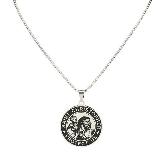 Pendentif Saint Christophe protecteur des motards en acier inoxydable