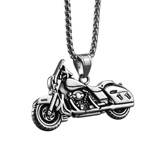 Pendentif moto cruiser en acier inoxydable pour motard