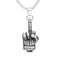 Pendentif motard main rebelle en acier inoxydable 316L