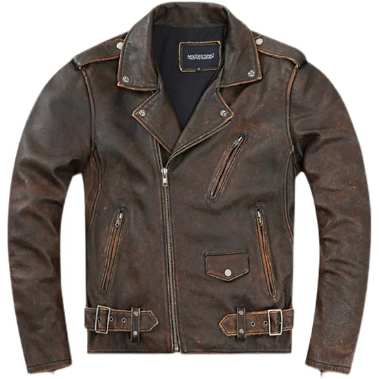 Perfecto Marron en Cuir de Vachette pour Homme Biker