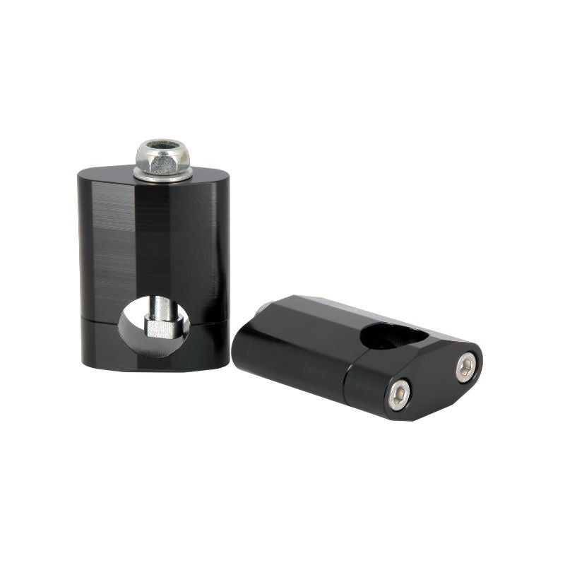 Pontet guidon 28mm noir en aluminium anodisé pour moto