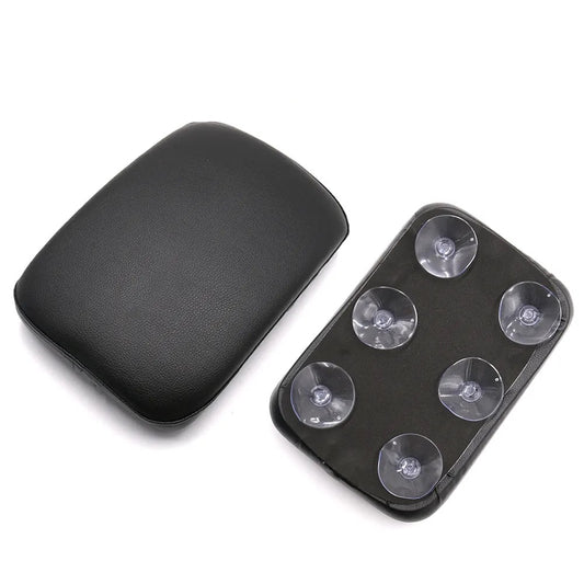 Coussin arrière moto noir lisse avec fixation ventouses, idéal passager custom ou roadster