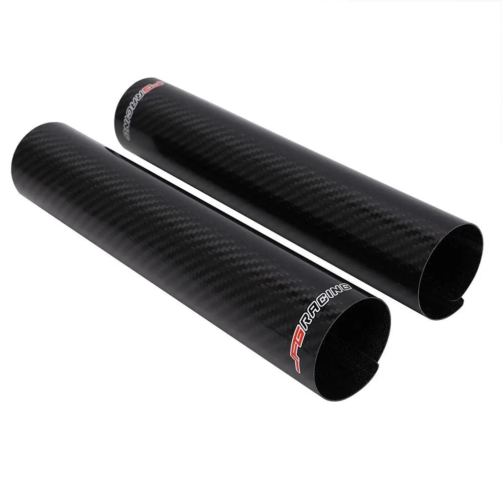 Paire de protections de fourche moto en carbone FS Racing pour look racing et légèreté