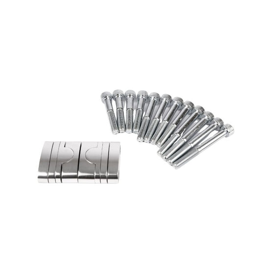 Rehausses de guidon moto 22mm chromées en aluminium avec kit de vis