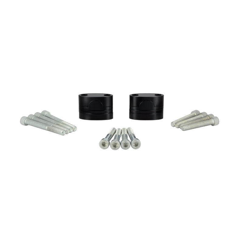 Rehausse pontet moto 22mm noire en aluminium avec kit de vis