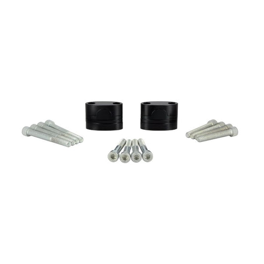 Rehausse pontet moto 22mm noire en aluminium avec kit de vis