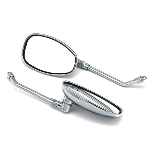 Rétroviseur moto vintage chrome forme ovale pour custom ou roadster classique