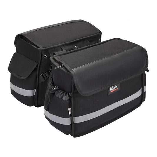 Sacoche cavalière latérale moto noire étanche 30L pour route et touring, fixations robustes