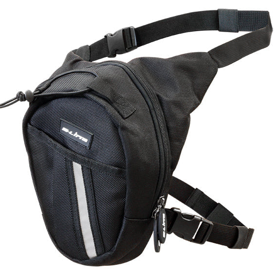 sacoche de jambe moto S-Line étanche noire avec compartiments zippés pour rangement sécurisé en conduite