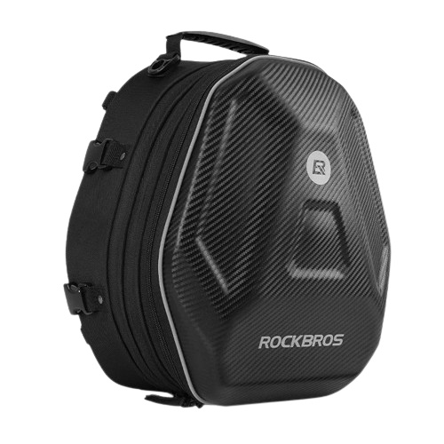 Sacoche latérale moto rigide Rockbros en carbone, parfaite pour le rangement sécurisé et design sportif