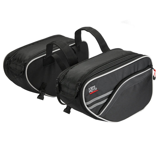 Sacoches cavalières moto 15L noires Kemimoto légères et pratiques pour Honda et autres roadsters