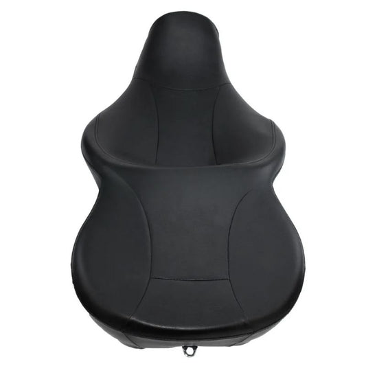 Selle moto noire grand confort pour Harley Davidson, assise large et rembourrée pour longues distances