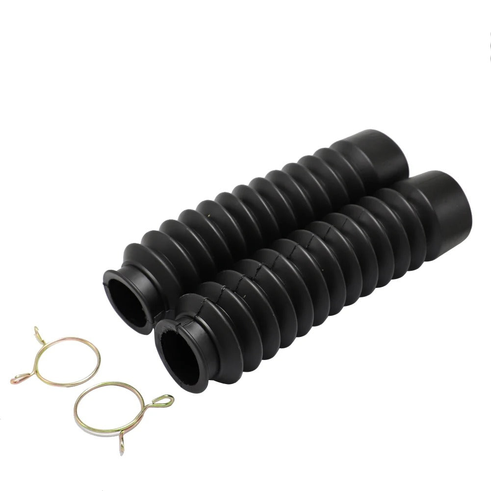 Soufflets noirs universels pour fourche moto avec colliers de fixation inclus