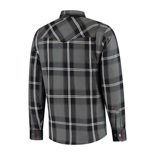 Surchemise moto kevlar homologuée CE homme style urbain carreaux noir gris blanc