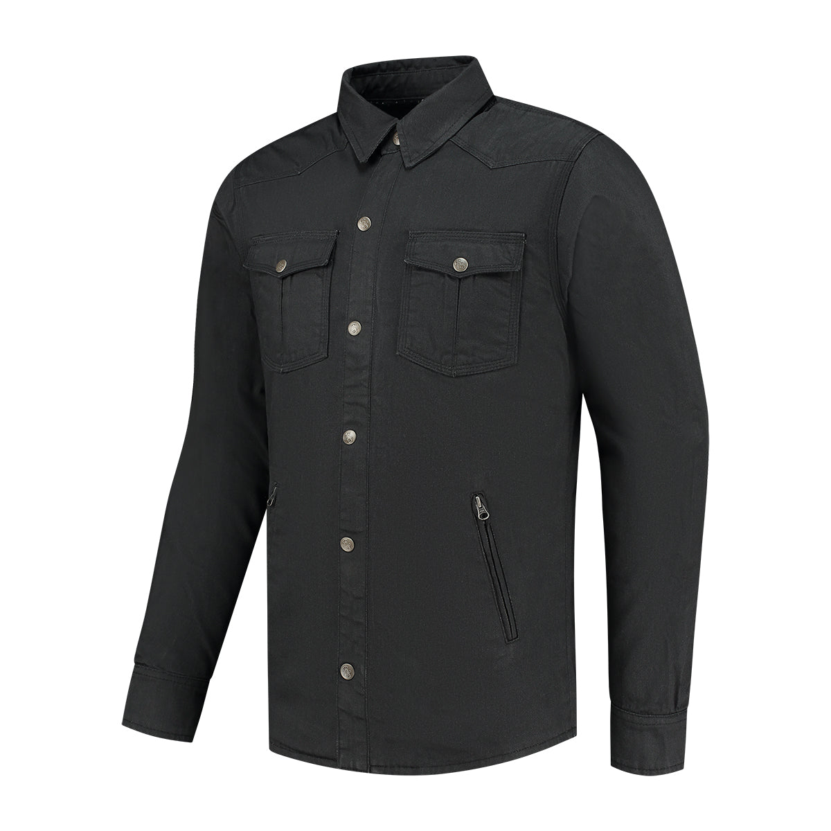 Surchemise moto kevlar noire homologuée CE niveau A avec protections intégrées