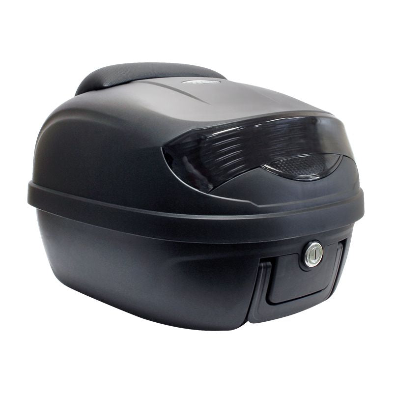 Top case moto 29 litres S-Line noir mat avec réflecteur fumé, compact et pratique