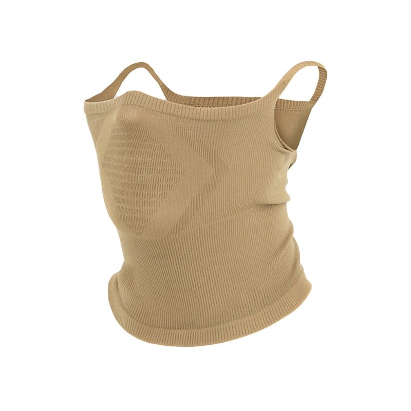 Tour de cou moto beige respirant avec fixation aux oreilles pour motards urbains et tourin