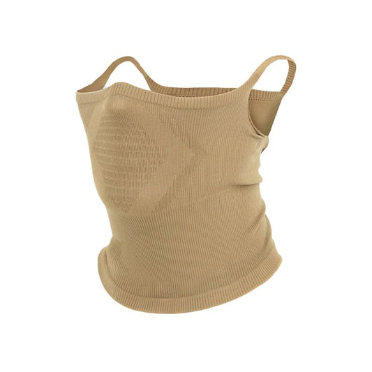 Tour de cou moto beige respirant avec fixation aux oreilles pour motards urbains et tourin