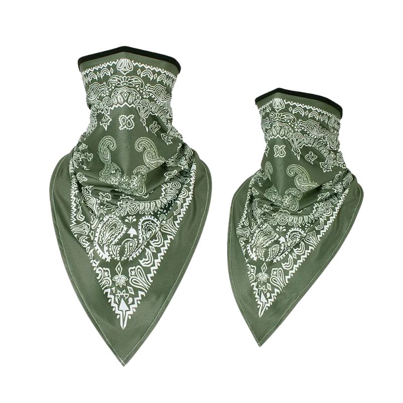 Tour de cou moto bandanas verts coupe-vent respirants
