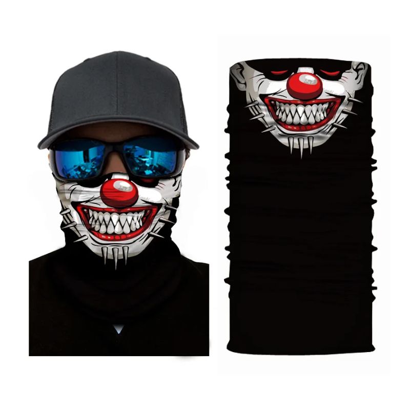 Tour de cou moto clown nez rouge noir design original