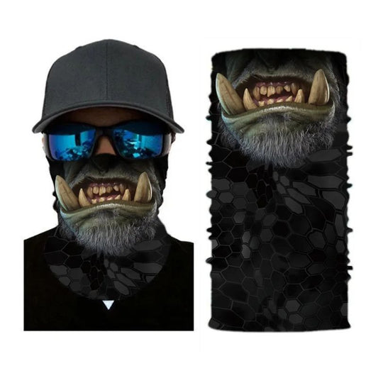 Tour de cou moto dents d’orc respirant coupe-vent noir