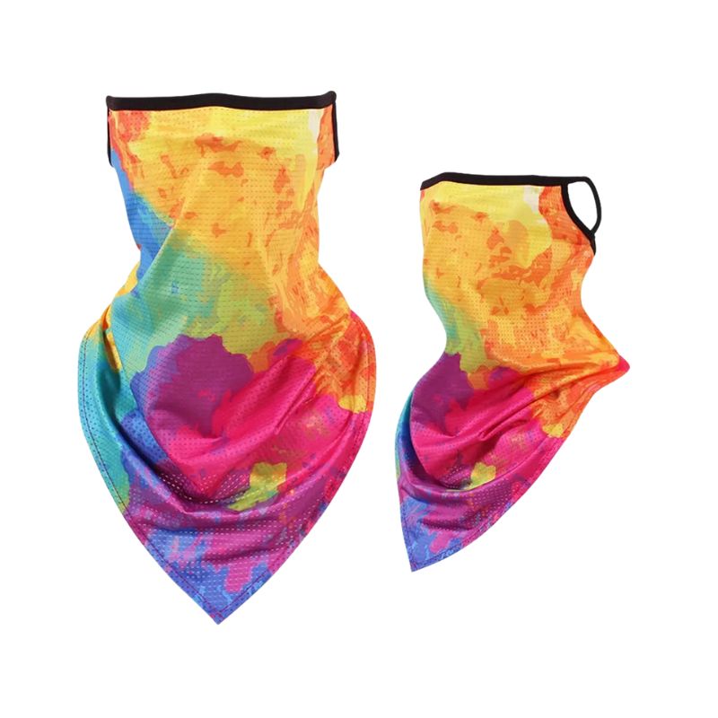 Tour de cou moto multicolore peinture avec fixation oreilles