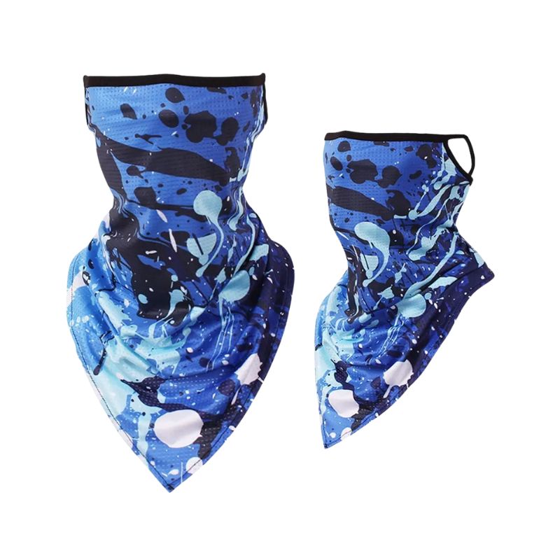 Tour de cou moto peinture bleu avec fixation oreilles coupe-vent