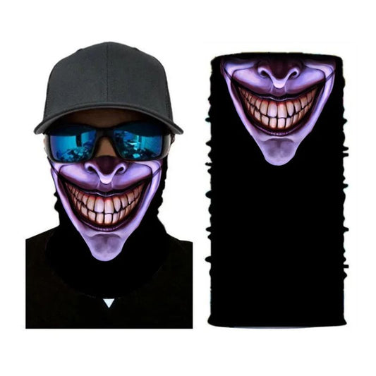 Tour de cou moto tête de mort violette respirant coupe-vent