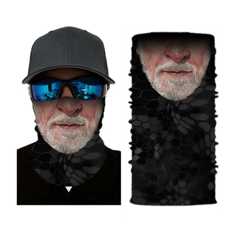 Tour de cou moto design vieil homme noir