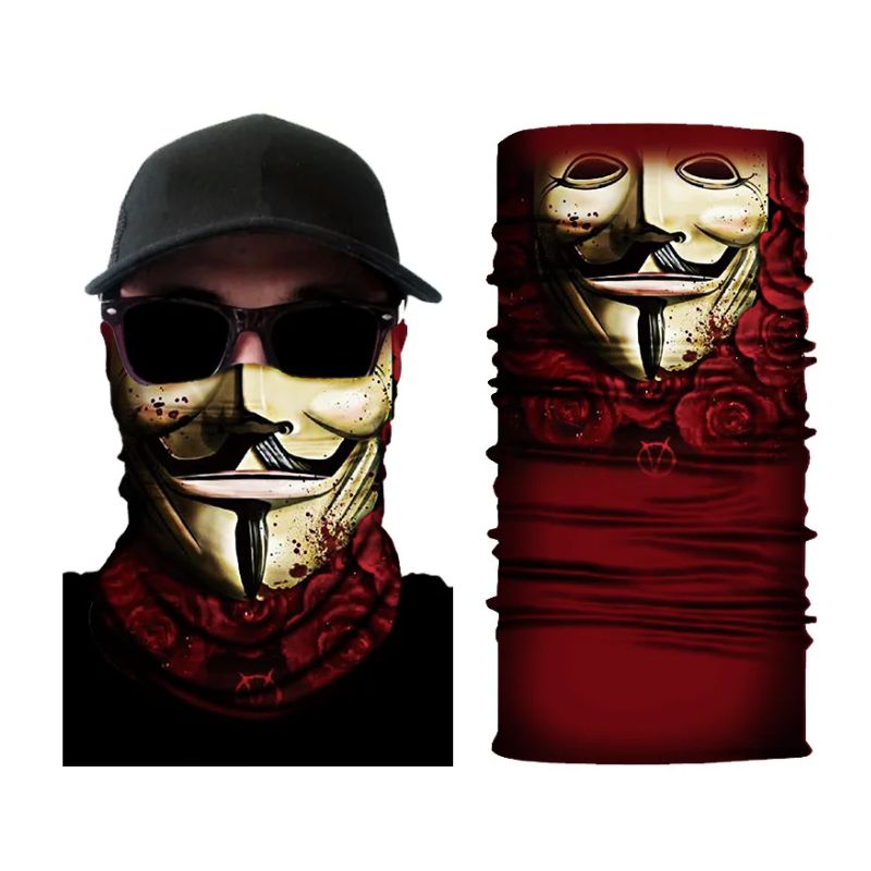 Tour de cou moto We Are Anonymous respirant coupe-vent rouge