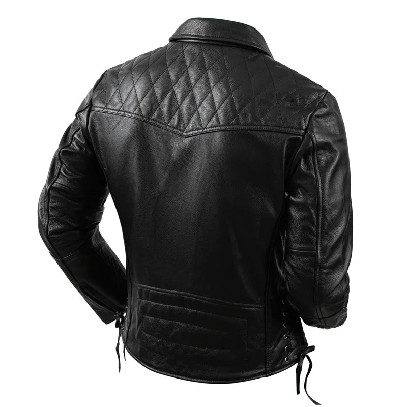Veste De Motard Cuir Noir Premium – Urban Hide Couture, Easy Rider – Homme, Tailles 2XS à 5XL