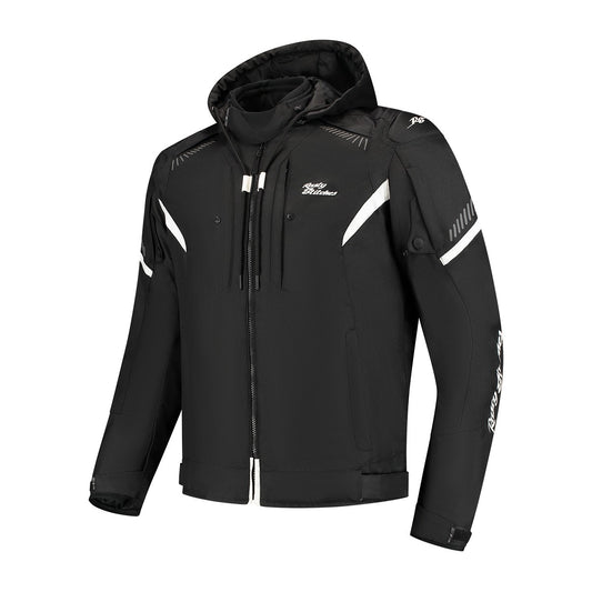 Veste moto homme noire CE AA imperméable respirante