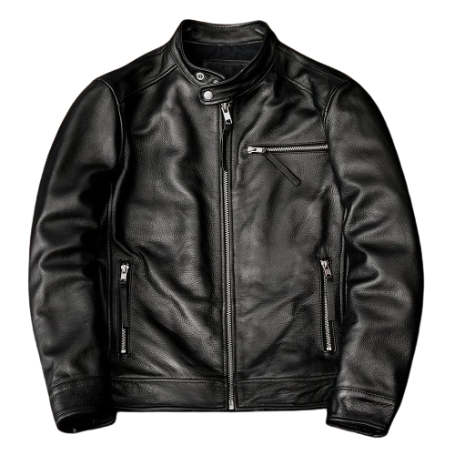 Veste En Cuir Nappa Motard Clan - Taille 38/40 M - Noir - Fermeture éclair - Occasion Très Bon état