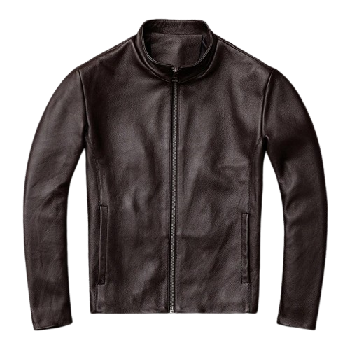 Veste En Cuir Souple Marron Vintage - Taille L, Occasion Très Bon état, Style Décontracté