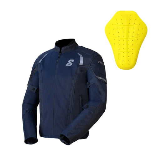 Giacca da motociclista estiva blu da uomo