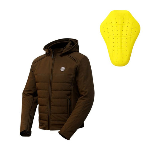 Giacca da motociclista da uomo - Softshell marrone