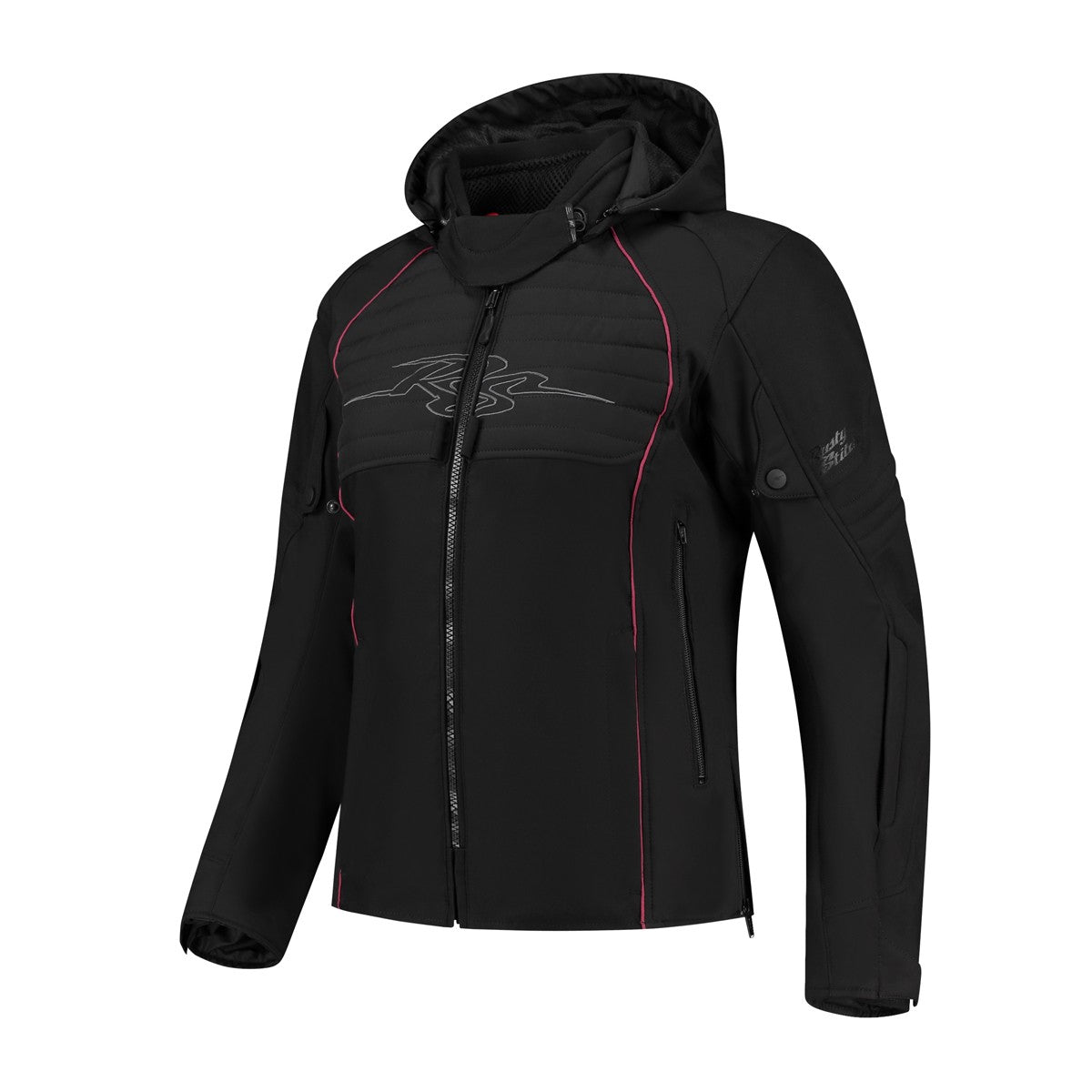 Veste moto femme Naomi noire imperméable respirante avec capuche amovible