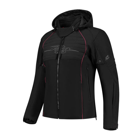 Veste moto femme Naomi noire imperméable respirante avec capuche amovible