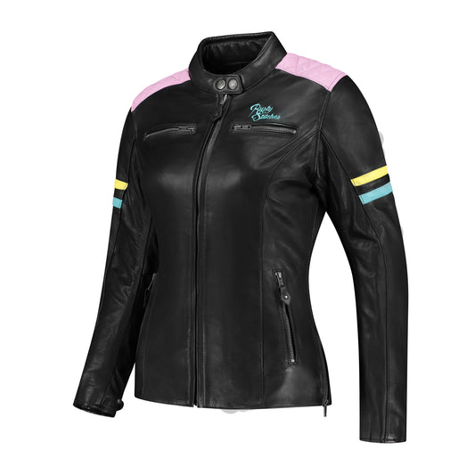 Veste moto cuir femme homologuée CE AA avec protections