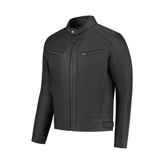Veste moto cuir homme noire homologuée CE style élégant