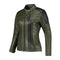 Veste moto en cuir femme style rétro vert homologuée CE