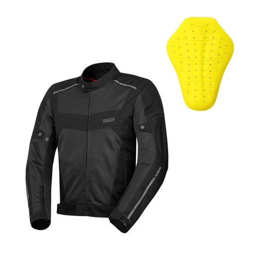 Giacca da motociclista estiva nera da uomo