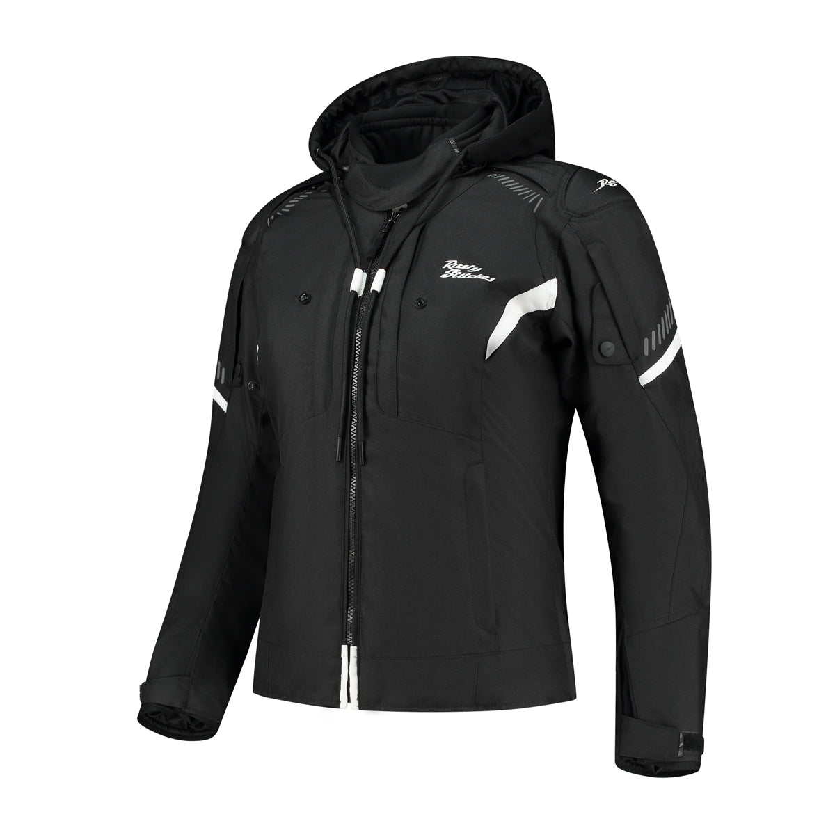 Veste moto femme noire imperméable respirante avec protections CE