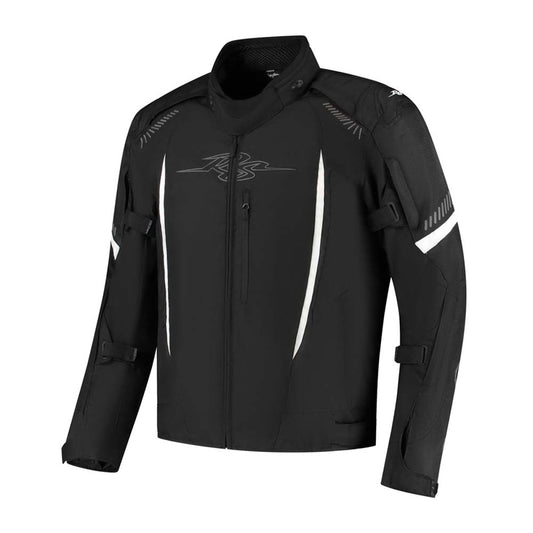 Veste style motard homme noir Rusty Stitches Pete textile CE AA imperméable respirante