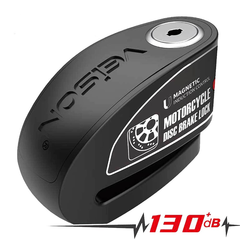 bloque disque antivol avec alarme 130db pour moto et scooter noir étanche ipx7 avec détection de vibration