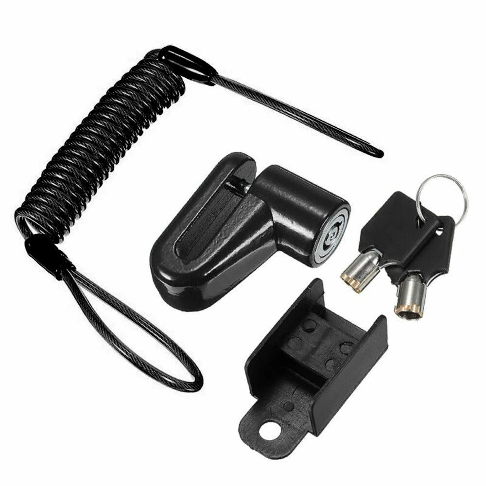 bloque disque antivol pour moto et scooter noir avec câble de rappel et clés incluses